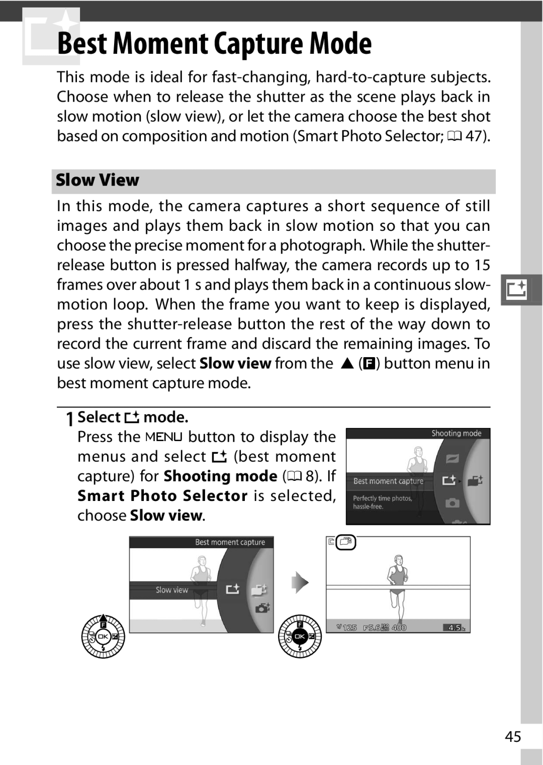 Nikon 27629, 27631, 27619, S1 White, S1 Red manual Slow View, Select u mode 