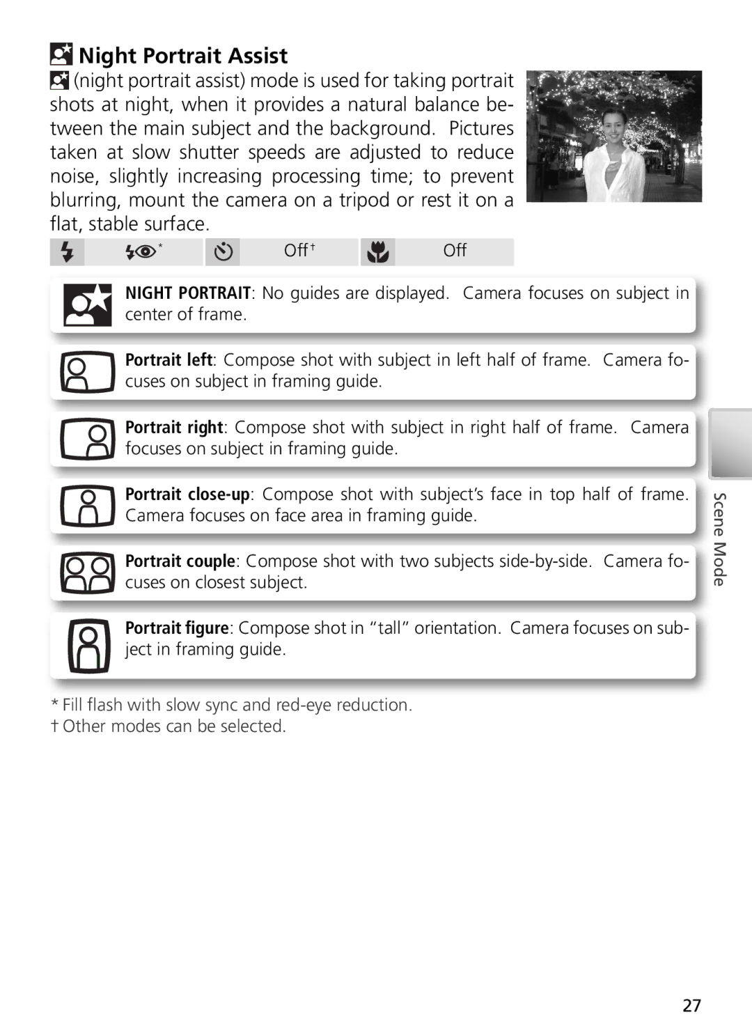 Nikon 27697, 27706, 27698, 27699, 27696 manual Night Portrait Assist 