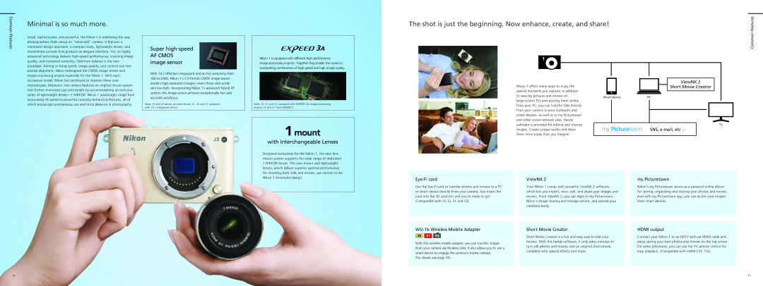 Nikon 30-110MMWHT brochure Minimal is so much more, Shot is just the beginning. Now enhance, create, and share 