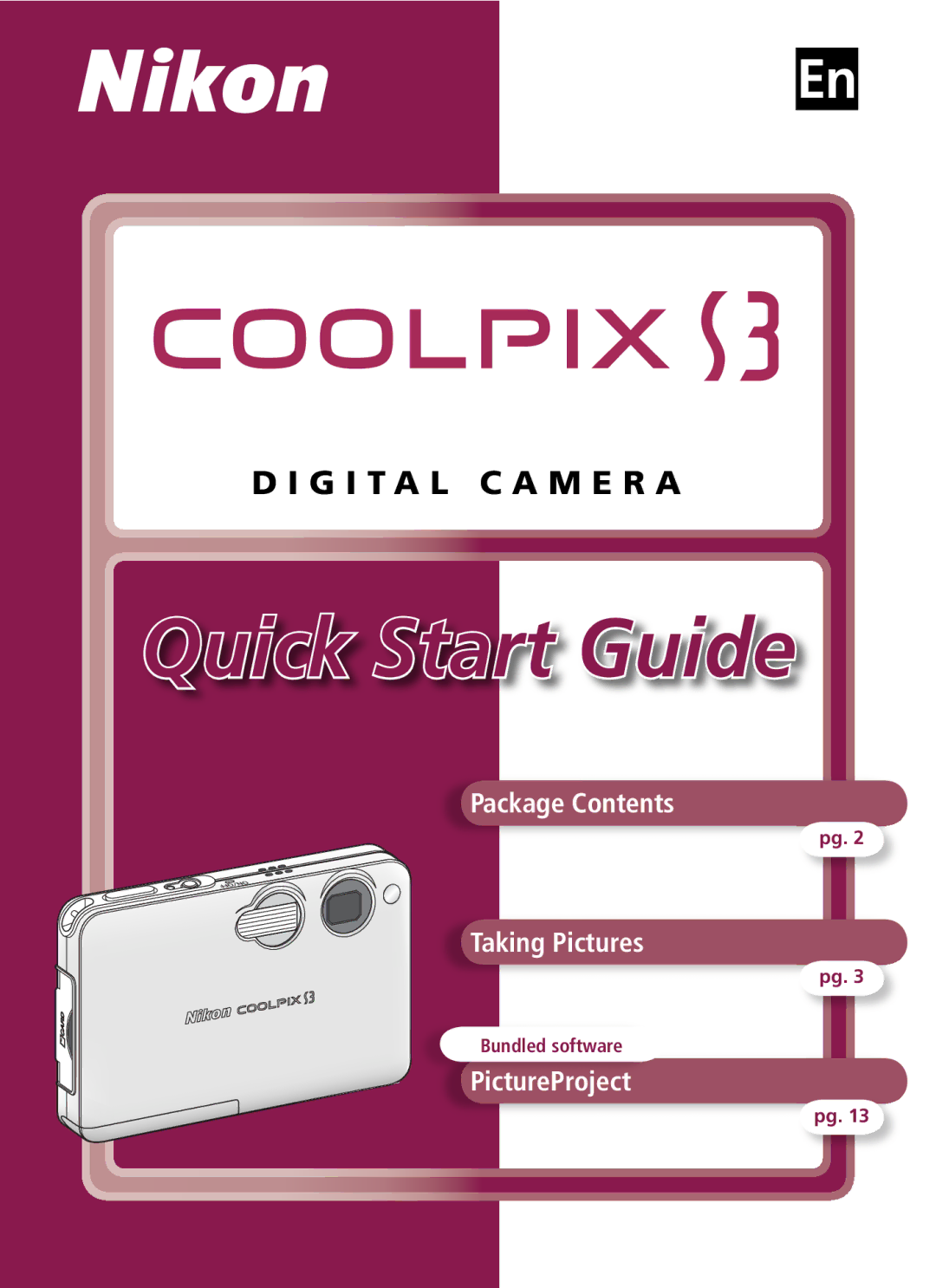 Nikon 3008912 quick start Quick Start Guide 