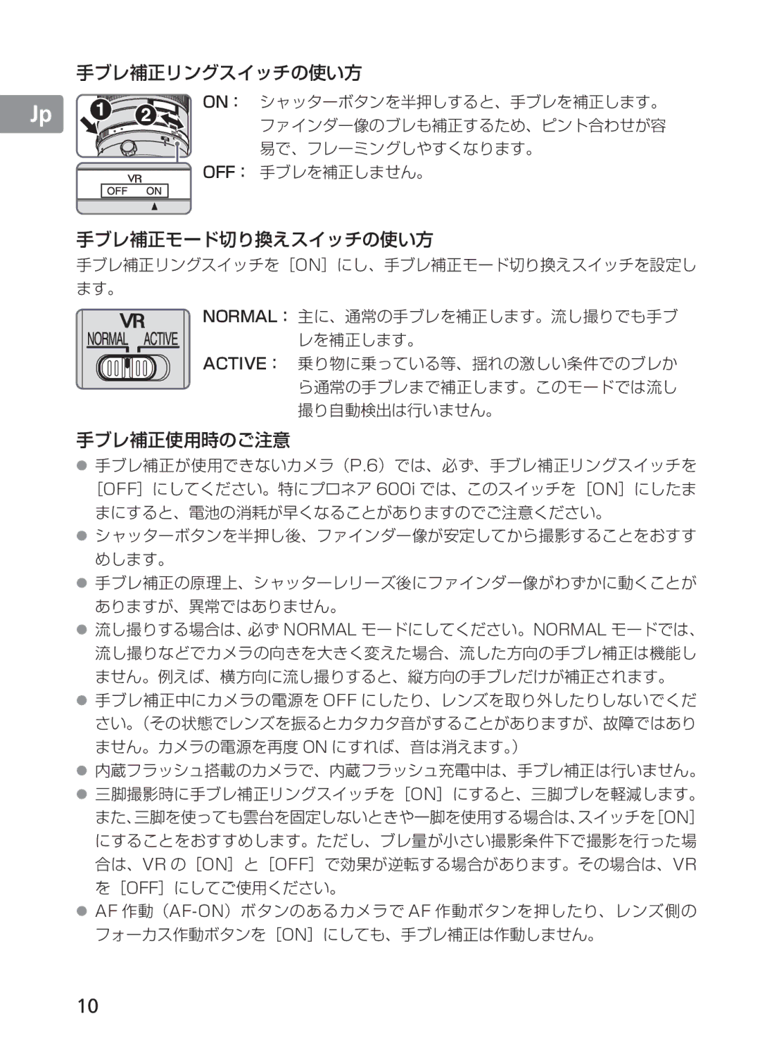 Nikon 300mm f/2.8G ED VR II, 2186 manual 手ブレ補正リングスイッチの使い方 