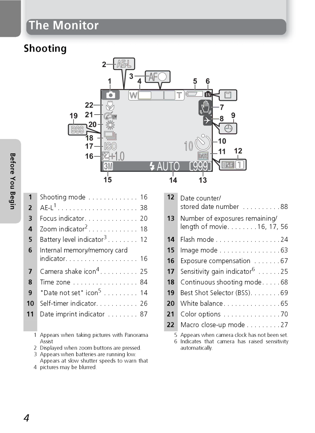 Nikon 3200 2200 manual Monitor, Before You, Begin, Internal memory/memory card Indicator 