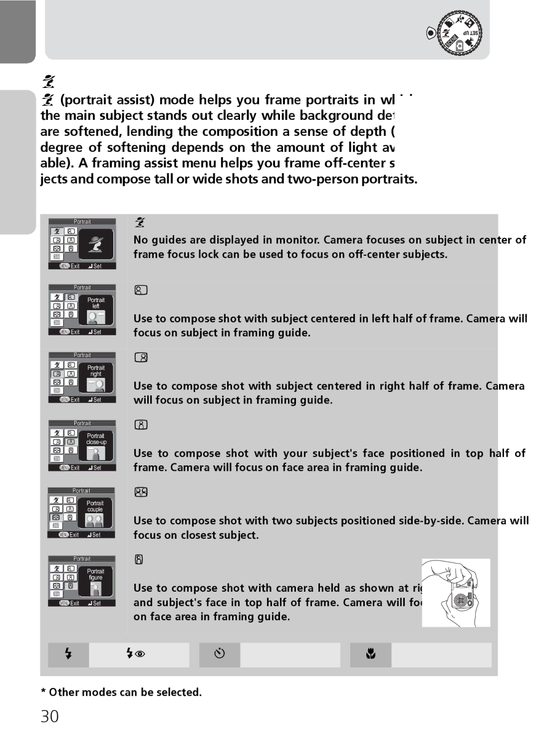 Nikon 3200 2200 manual Portrait Assist, Framing Assist 