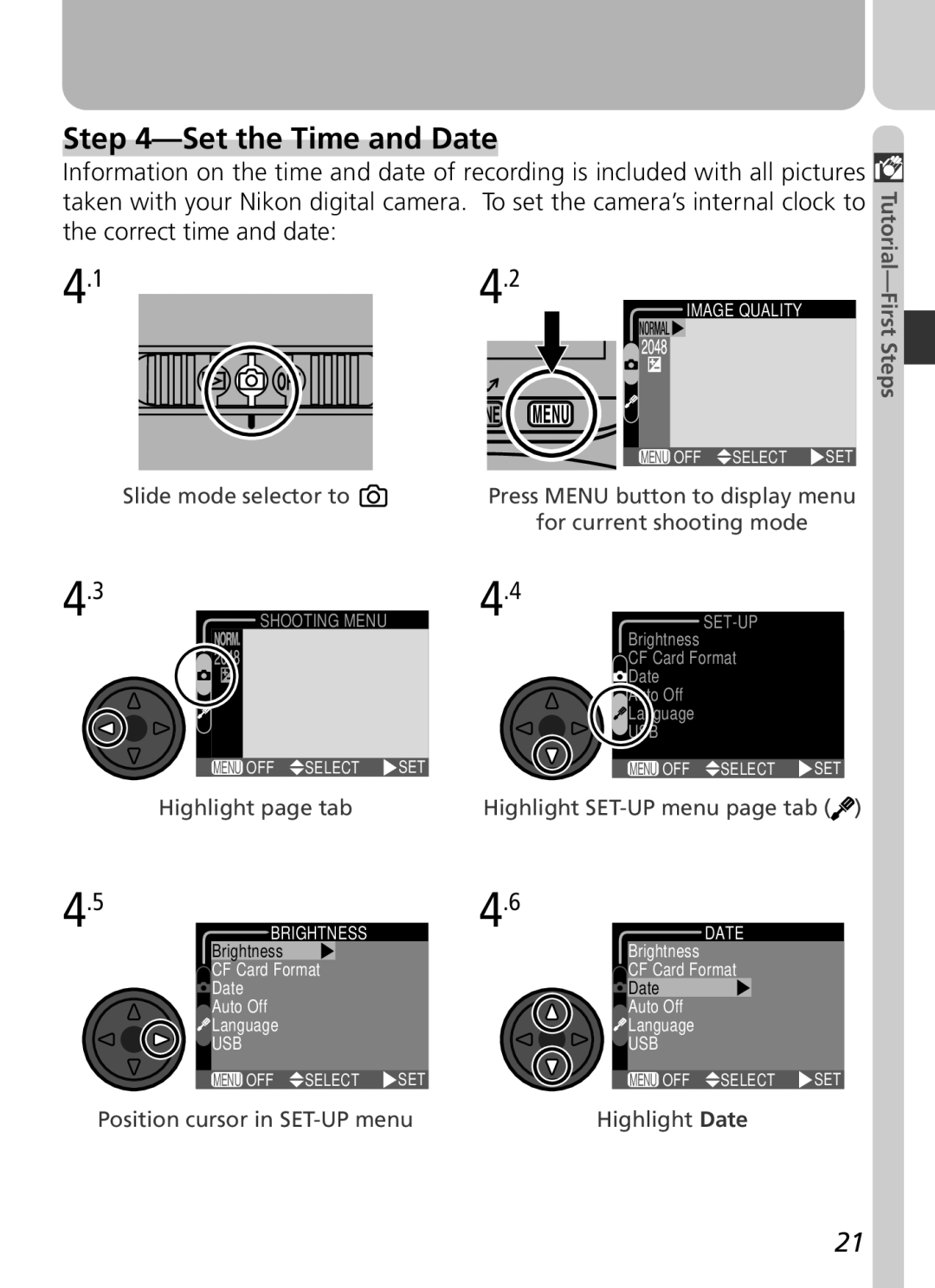 Nikon 3500 manual Set the Time and Date 