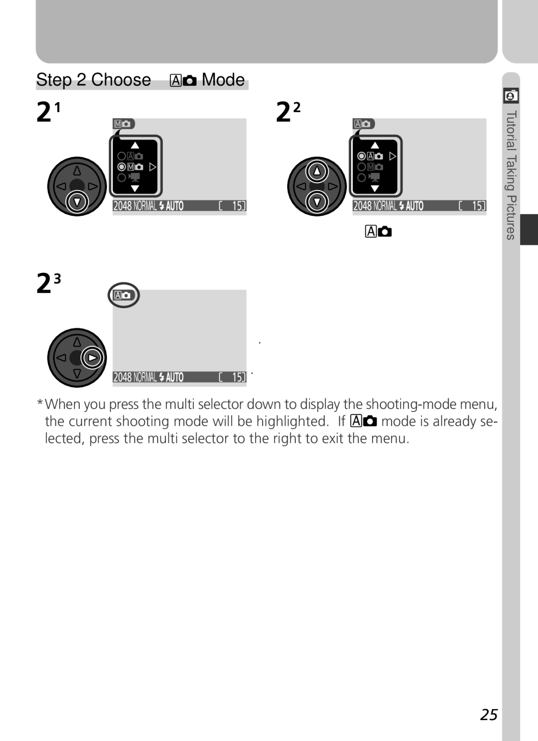 Nikon 3500 manual Choose Mode 