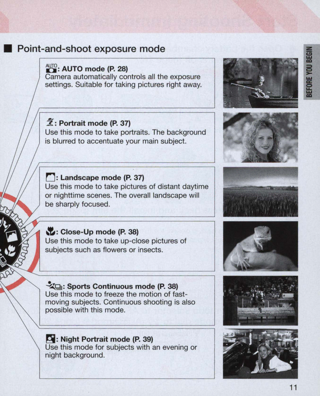 Nikon 55, 3699, 3700 instruction manual Point-and-shoot exposure mode 