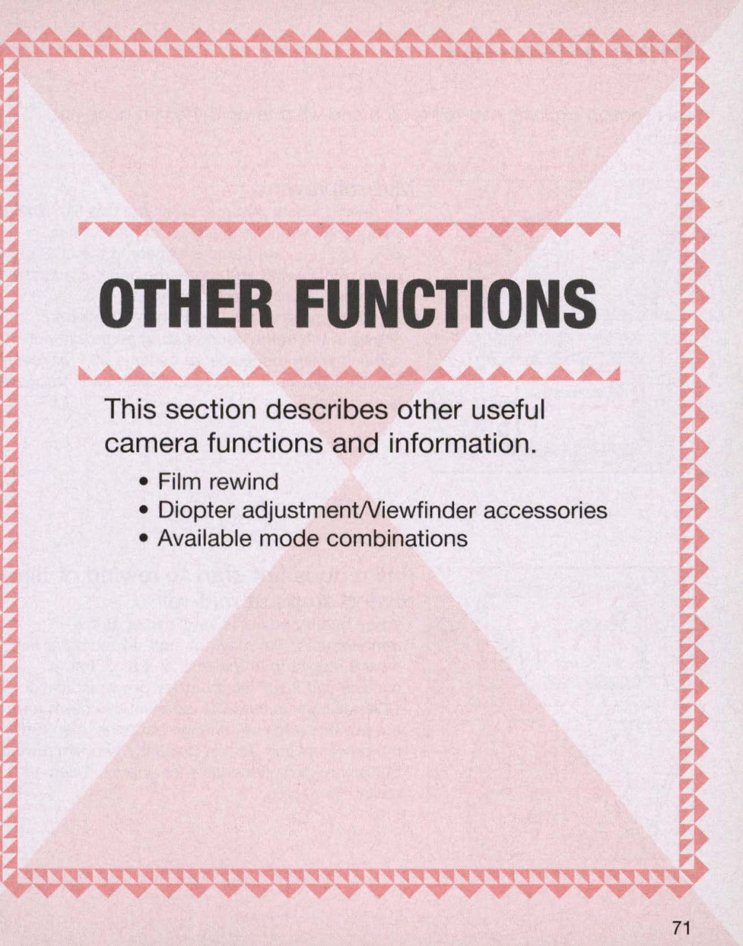 Nikon 55, 3699, 3700 instruction manual Other Functions 