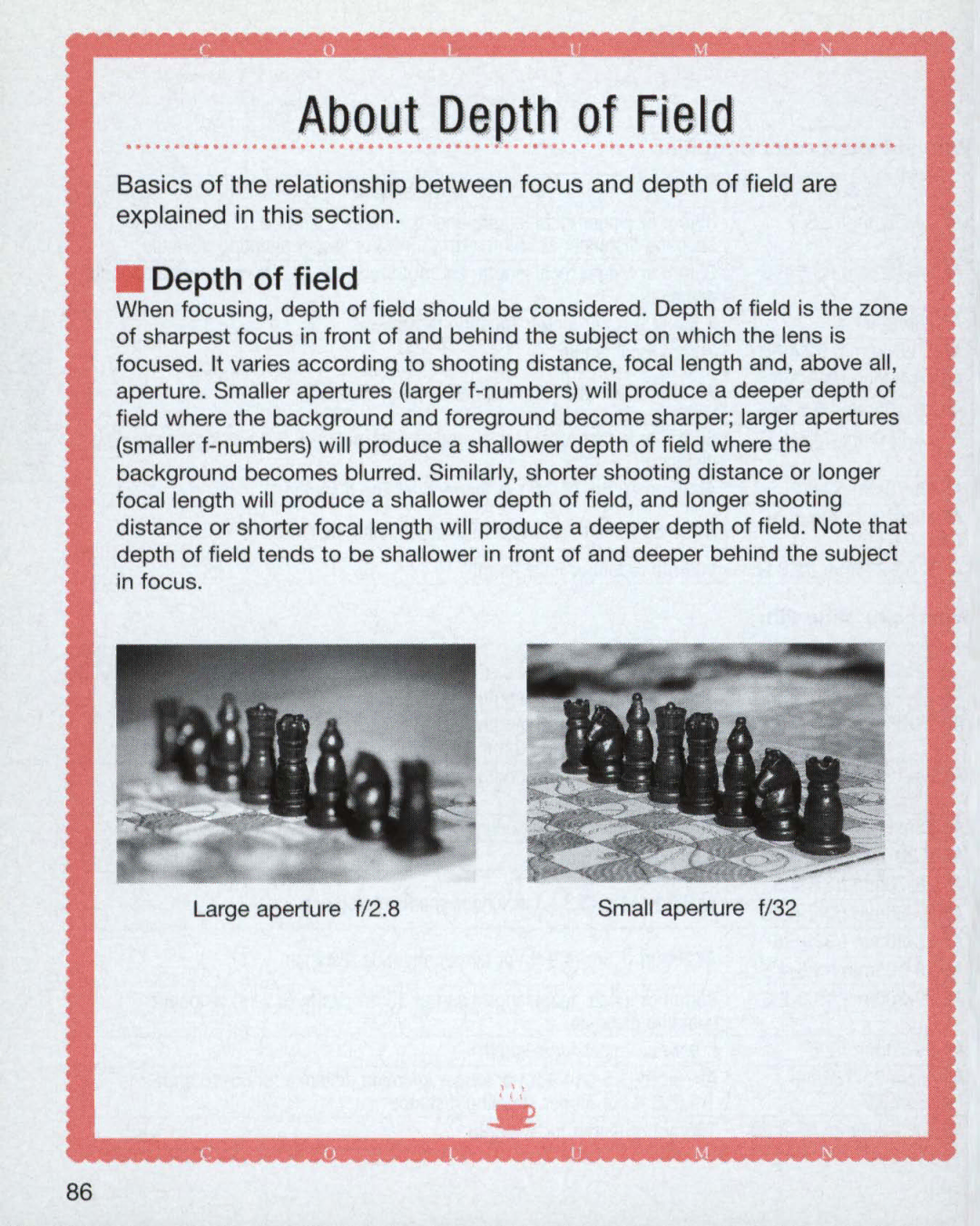 Nikon 55, 3699, 3700 instruction manual Depth of field 