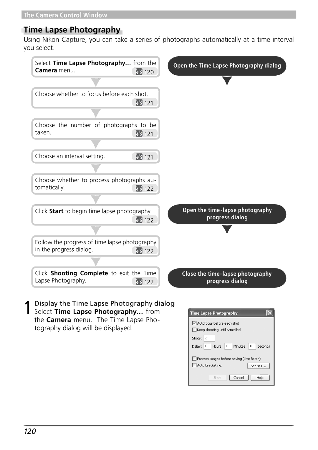 Nikon 4 user manual Time Lapse Photography, 120 