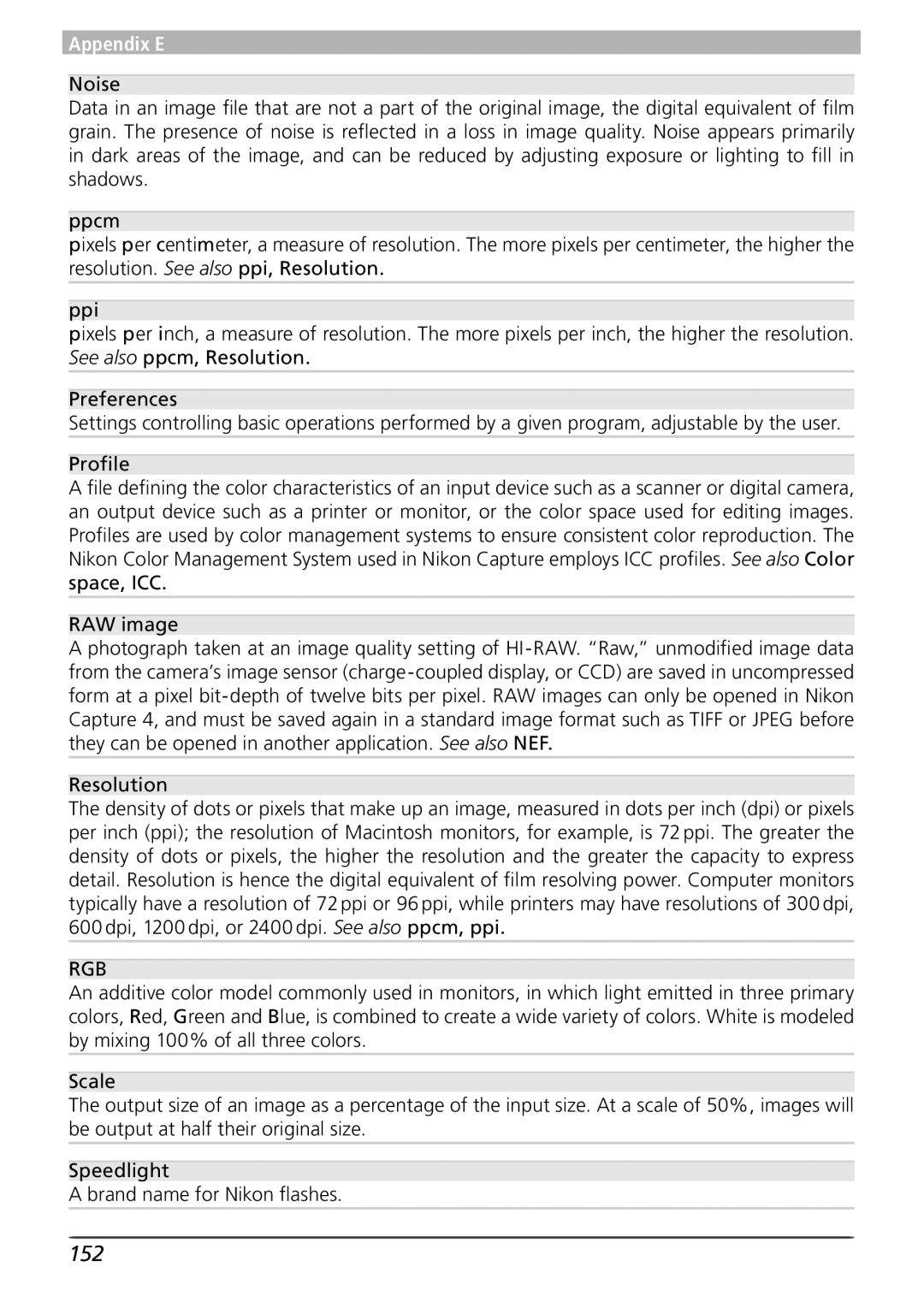 Nikon 4 user manual 152, Rgb 