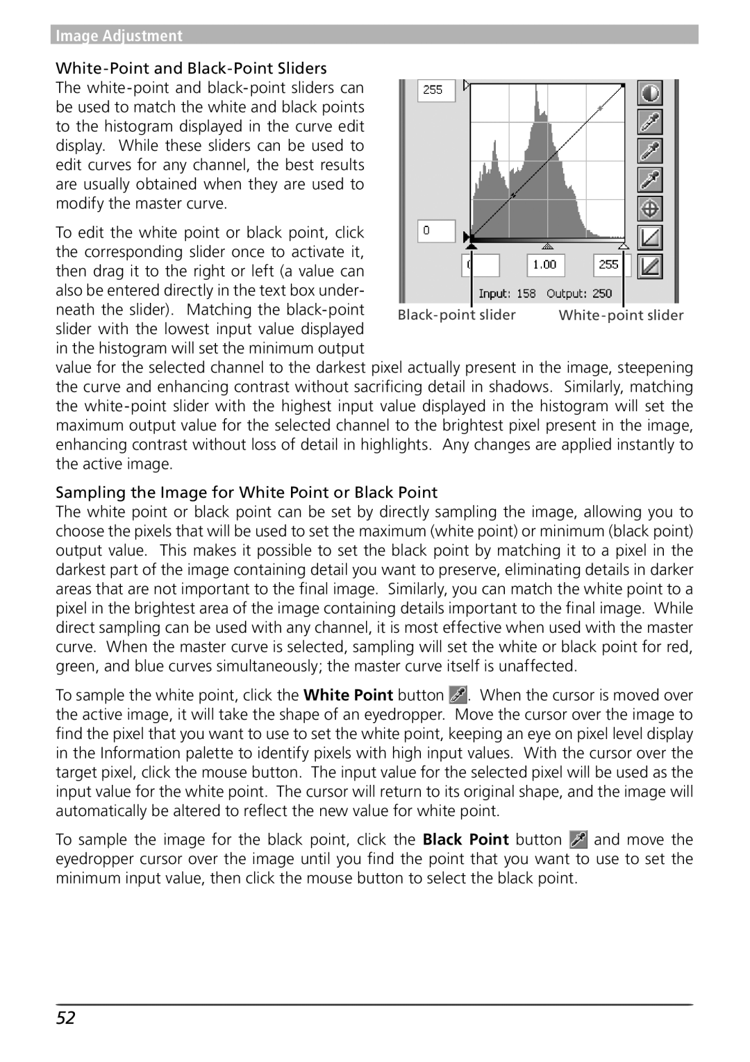 Nikon 4 user manual Image Adjustment 