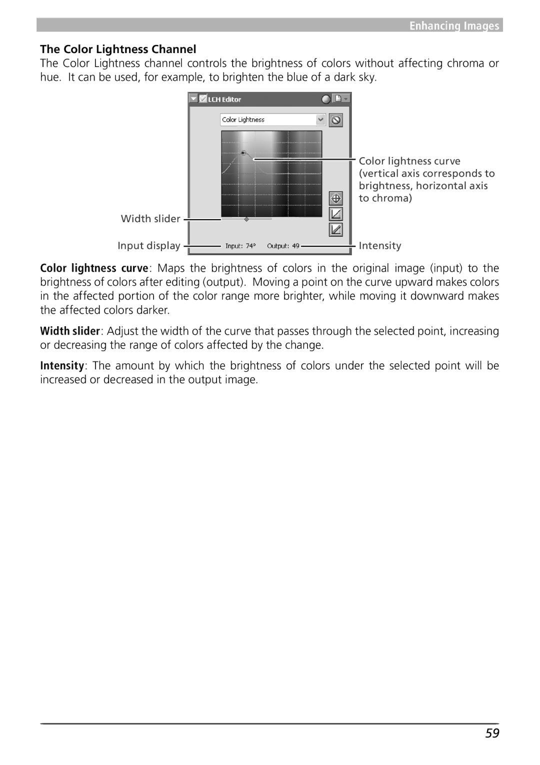 Nikon 4 user manual Color Lightness Channel 