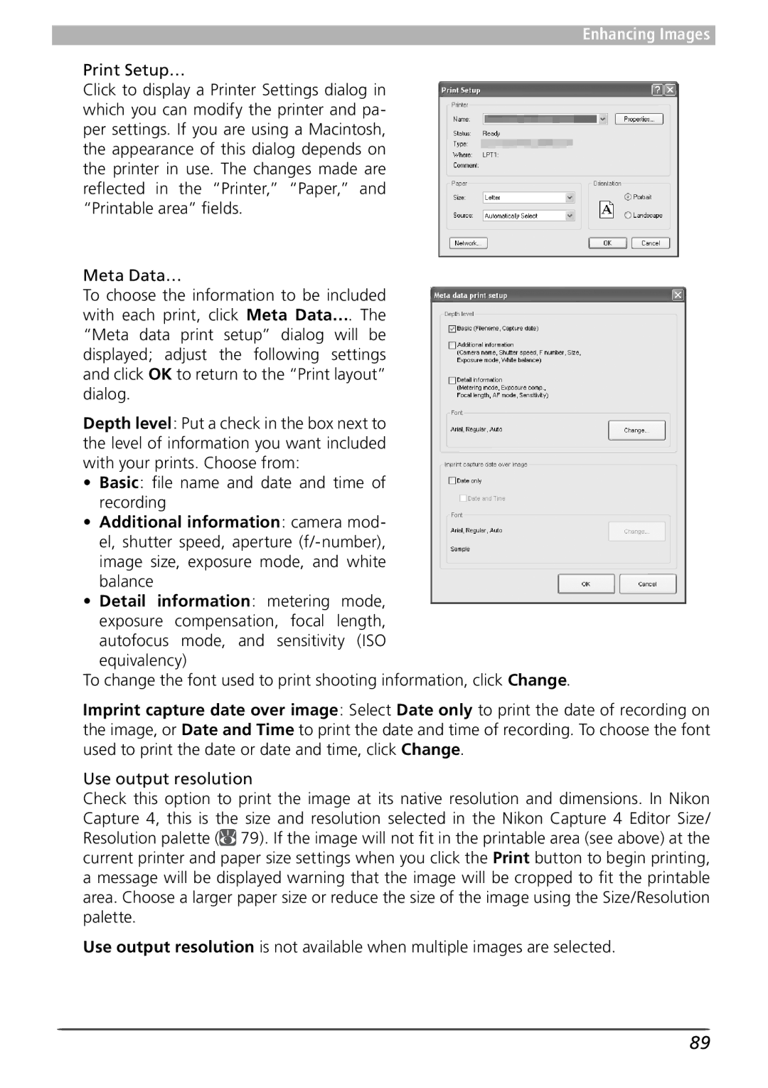 Nikon 4 user manual Print Setup… 