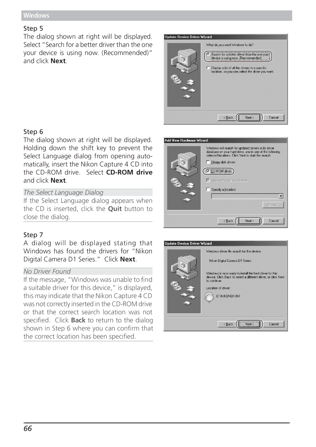 Nikon 4.2 manual Select Language Dialog 