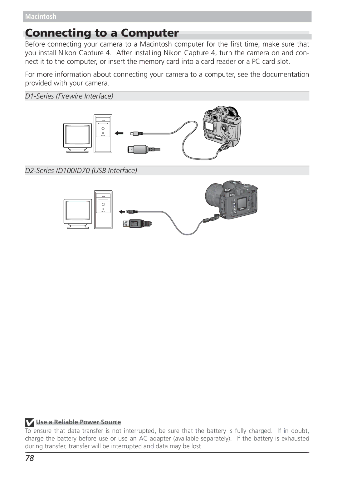 Nikon 4.2 manual Connecting to a Computer 