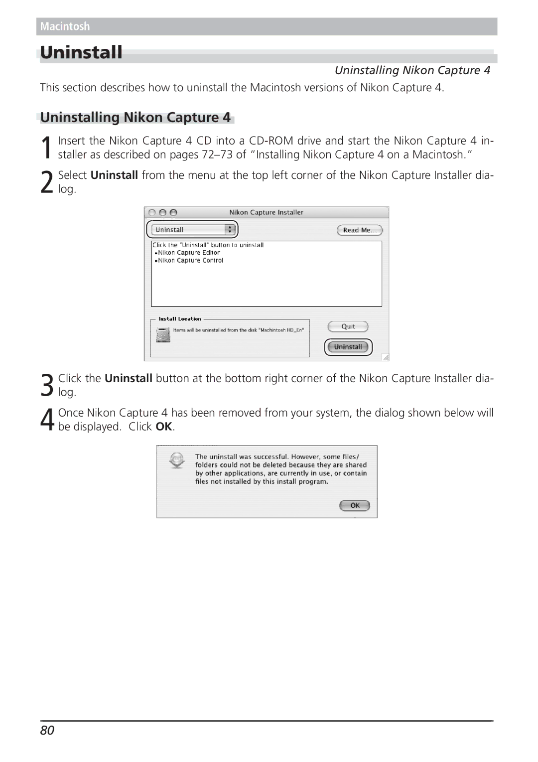 Nikon 4.2 manual Uninstall 