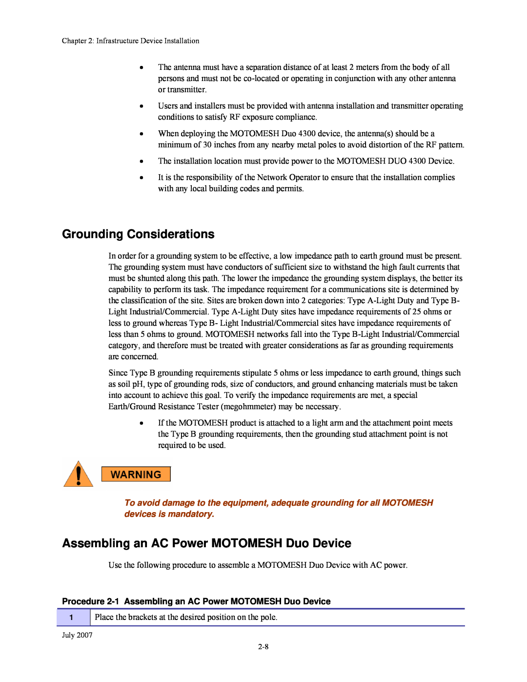 Nikon 4300 manual Grounding Considerations, Assembling an AC Power MOTOMESH Duo Device 
