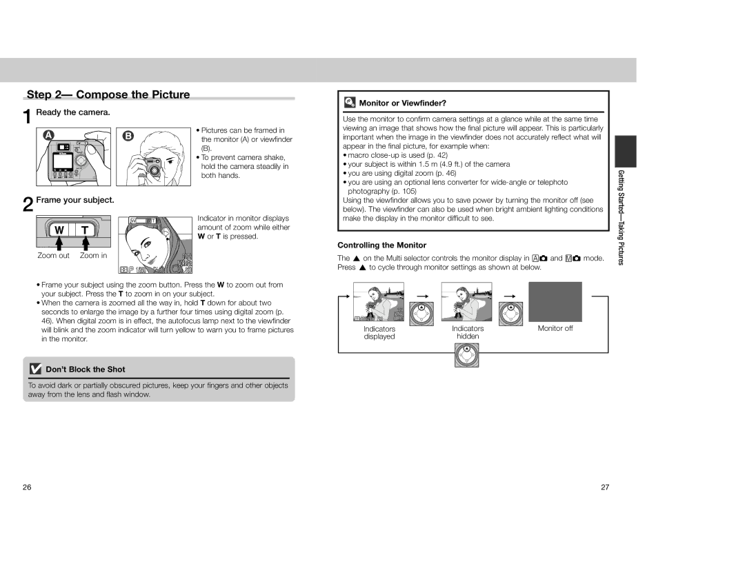 Nikon 4300 manual Compose the Picture, Ready the camera, Frame your subject 