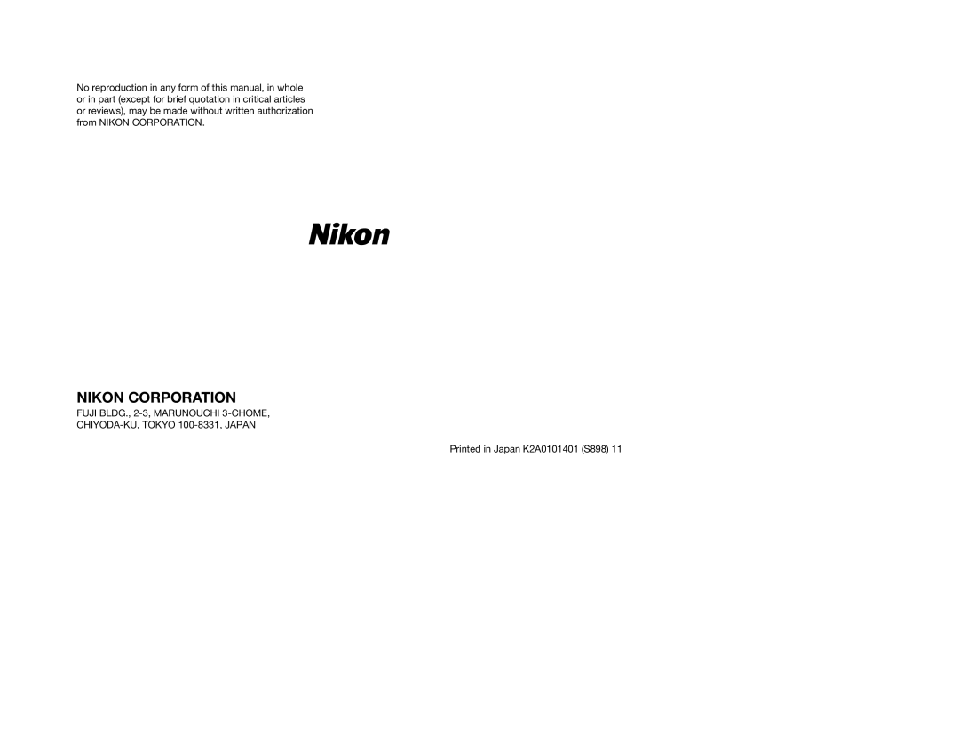 Nikon 5, 1797 instruction manual Nikon Corporation 