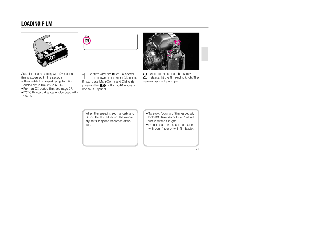 Nikon 1797, 5 instruction manual Loading Film 