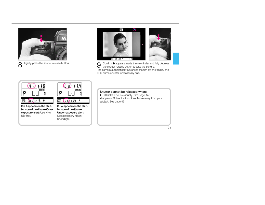 Nikon 1797, 5 instruction manual Shutter cannot be released when 