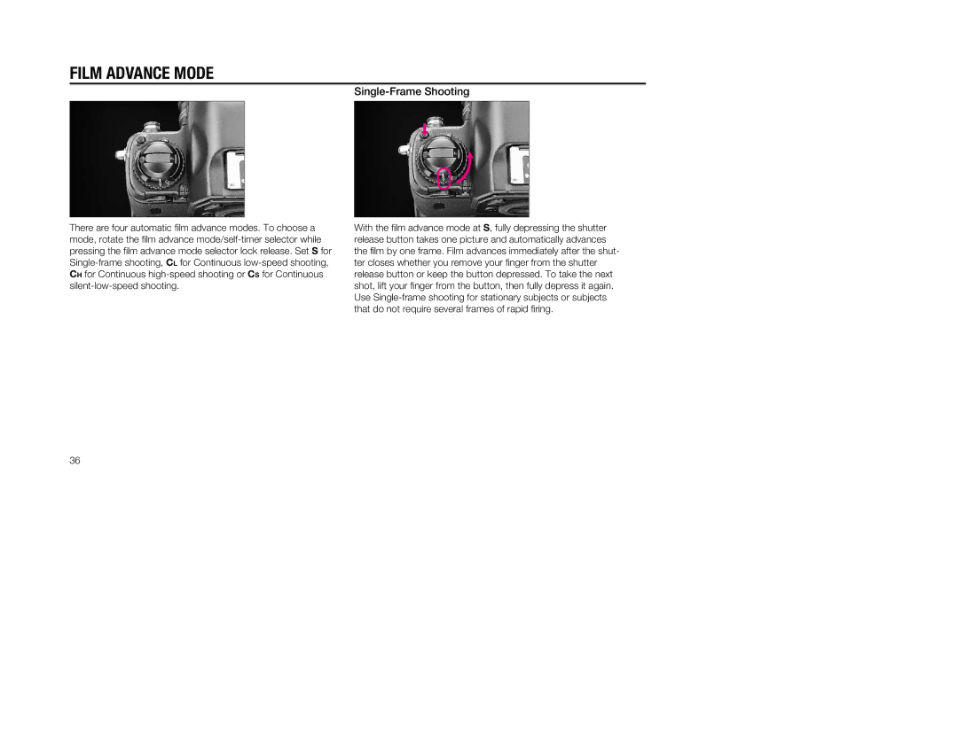 Nikon 5, 1797 instruction manual Film Advance Mode, Single-Frame Shooting 