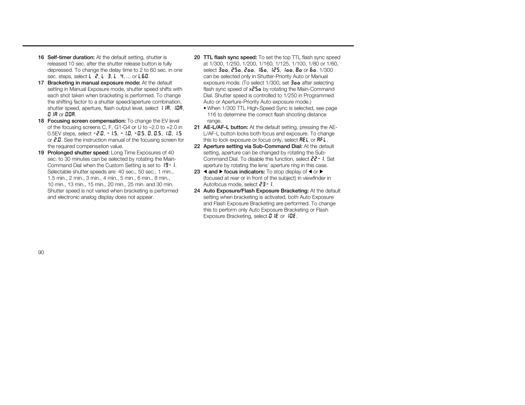 Nikon 1797 instruction manual 01A or 00A, Selectable shutter speeds are 40 sec., 50 sec., 1 min 