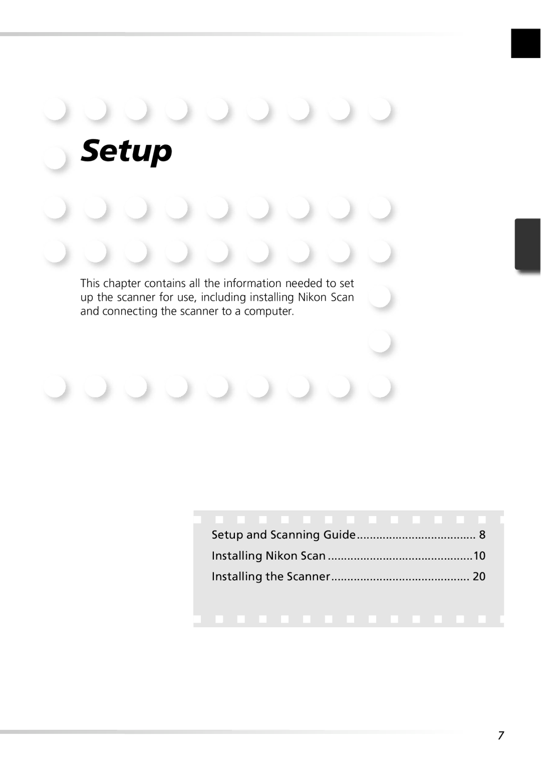 Nikon 5000ED user manual Setup 