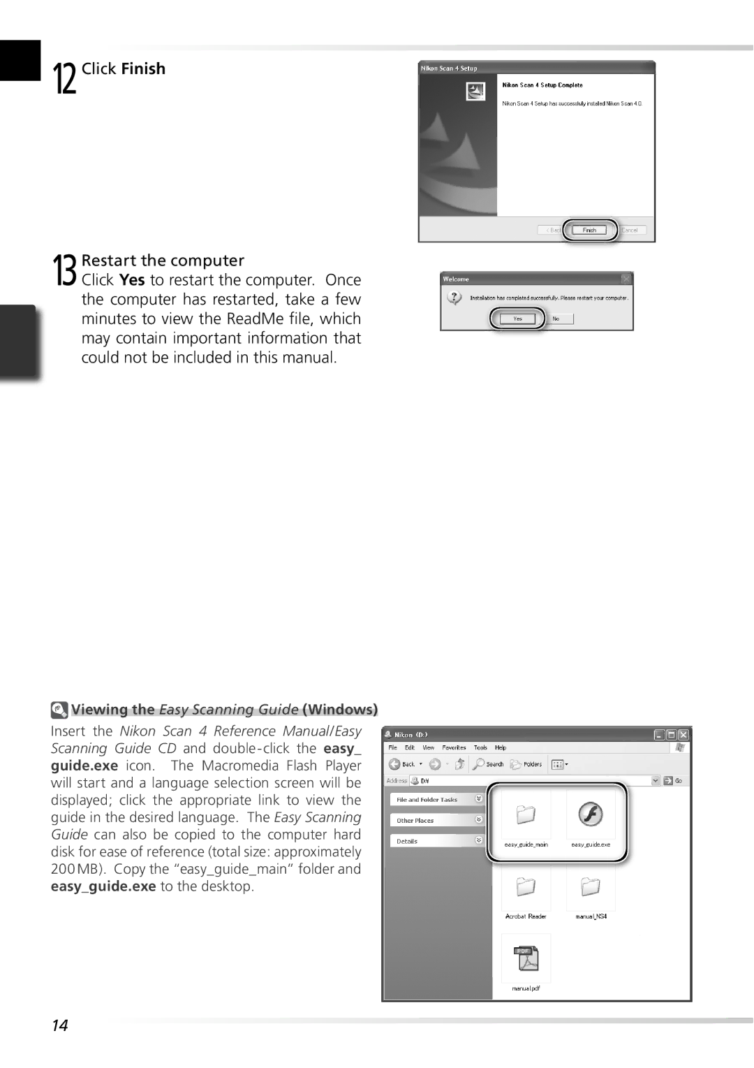 Nikon 5000ED user manual Viewing the Easy Scanning Guide Windows 