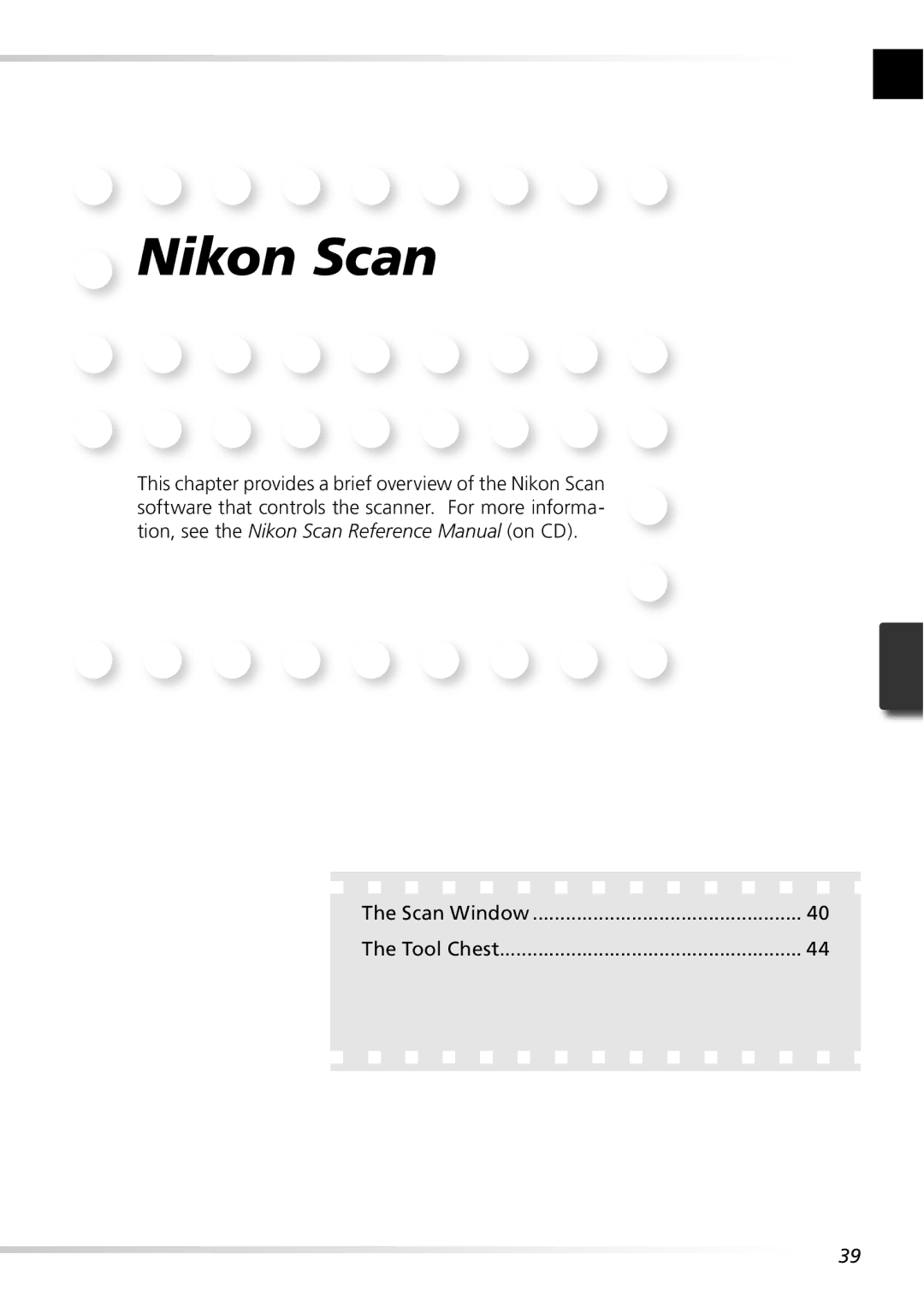 Nikon 5000ED user manual Nikon Scan, Scan Window Tool Chest 