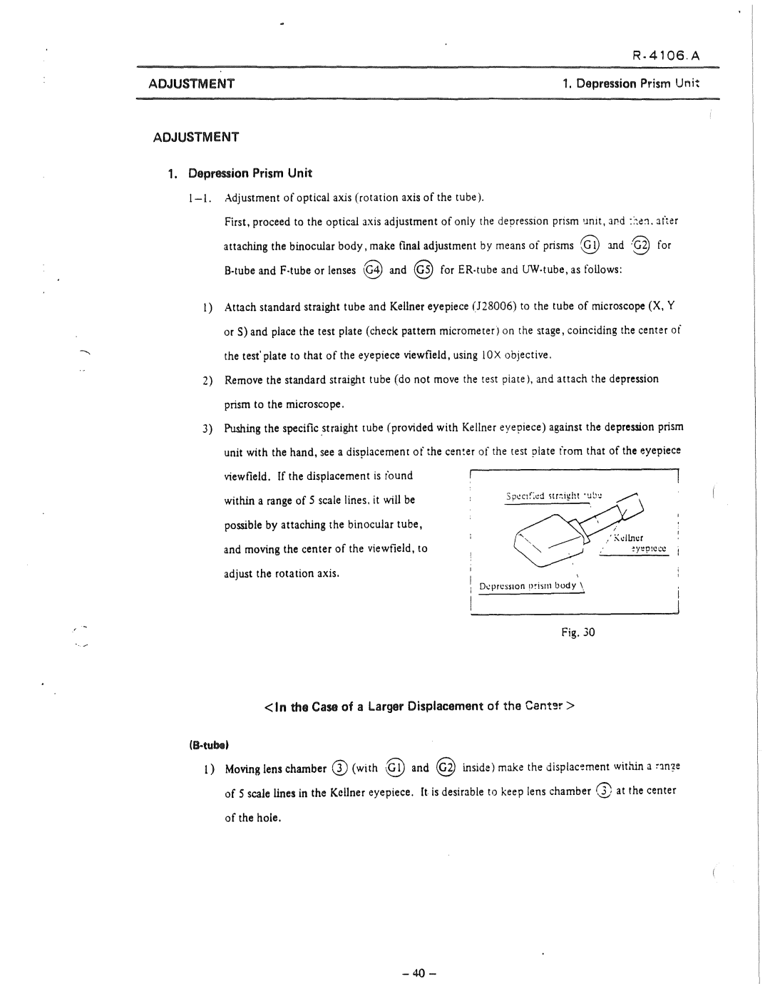 Nikon 50i and E100 manual Ln the Case of a Larger Displacement of the Cent9r 