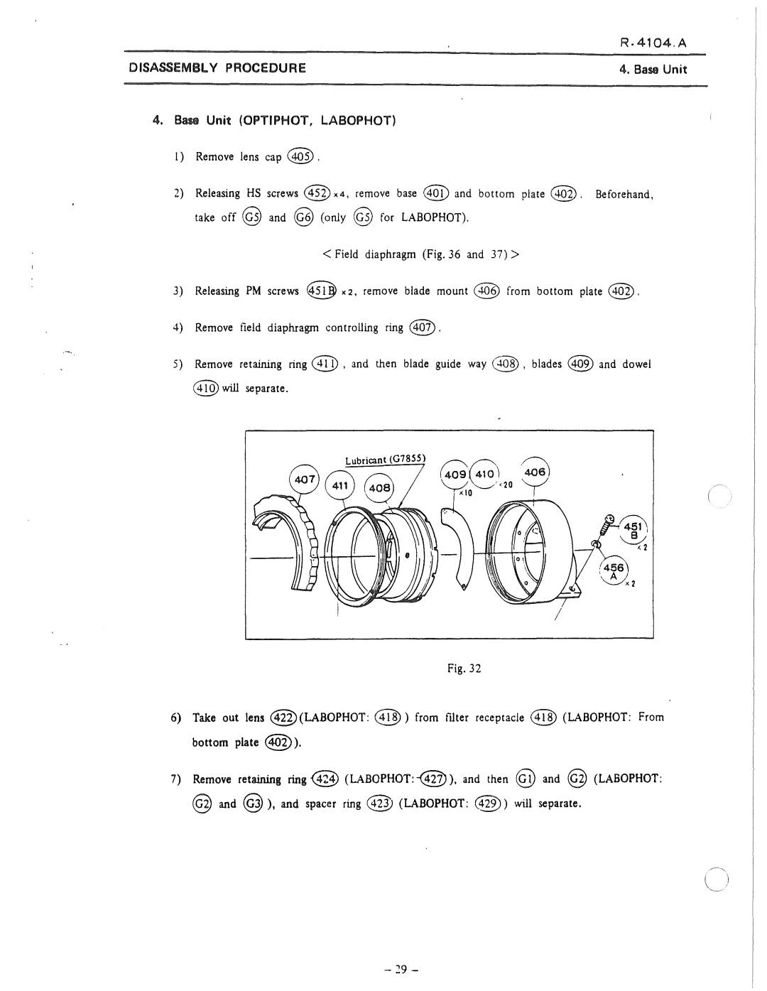 Nikon 50i and E100 manual Base Unit OPTIPHOT, Labophot 