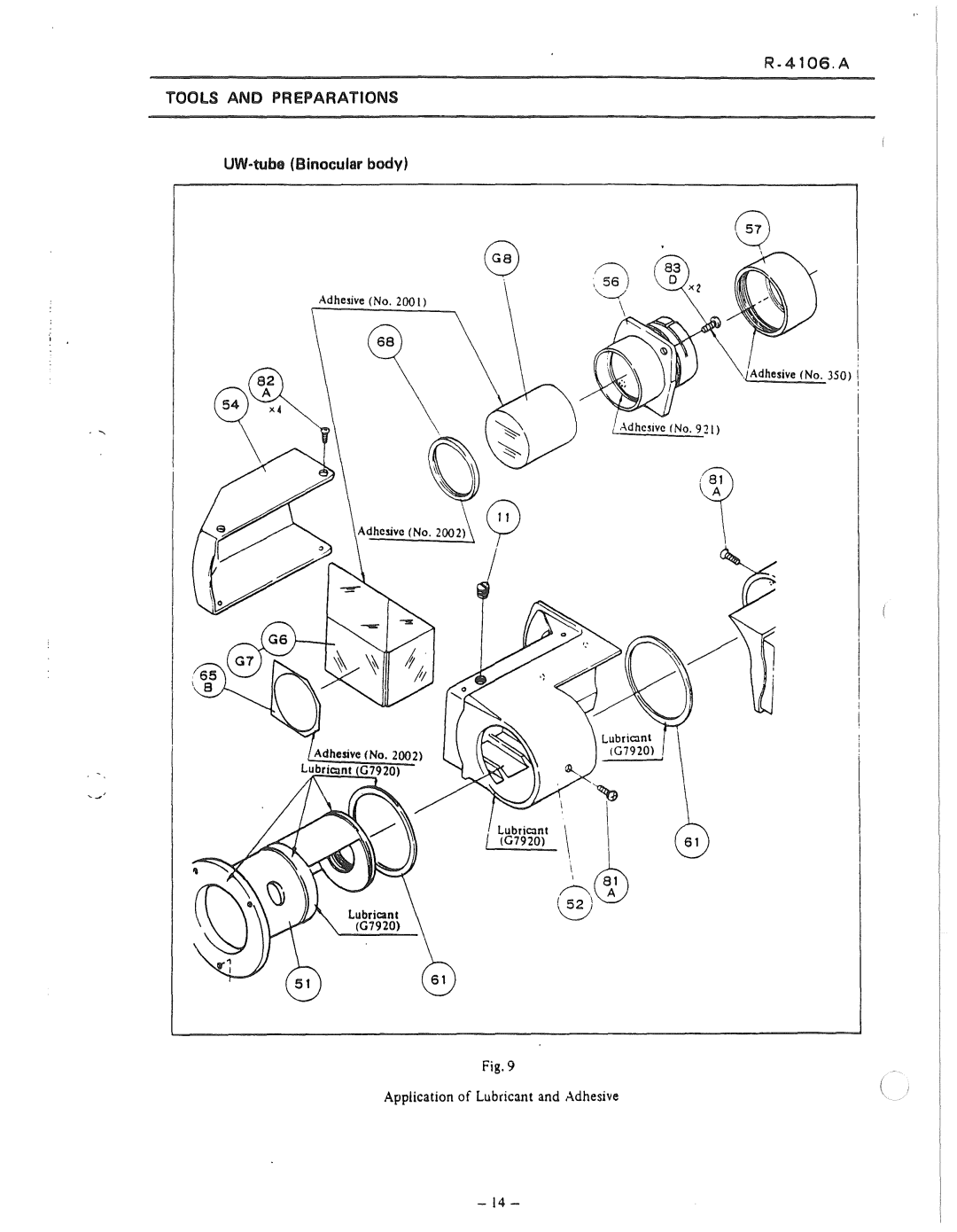 Nikon 50i and E100 manual 4106.A, UW-tube Binocular body 