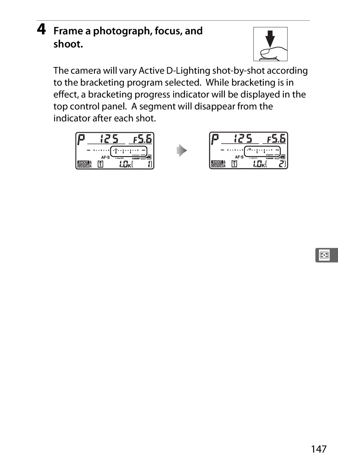 Nikon 6MB07411-03 user manual Frame a photograph, focus, and shoot, 147 