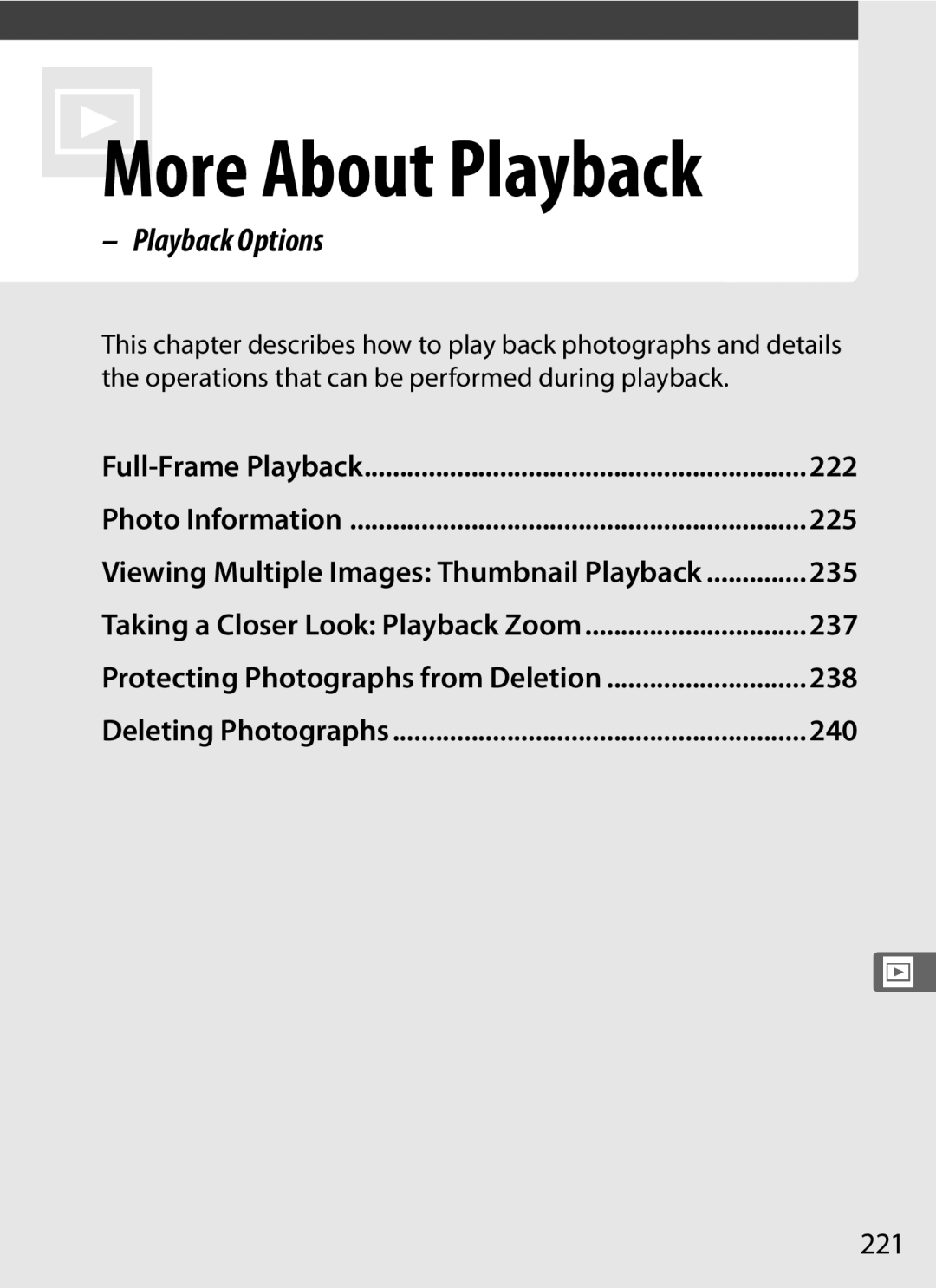 Nikon 6MB07411-03 user manual Playback Options 