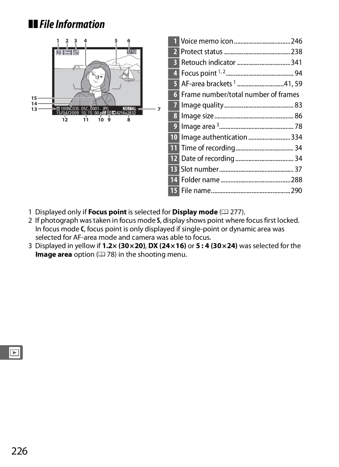 Nikon 6MB07411-03 user manual File Information, 226 