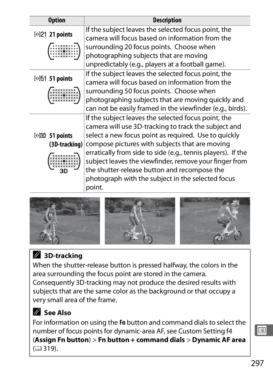 Nikon 6MB07411-03 user manual 297, Option Description Points, 3D-tracking 