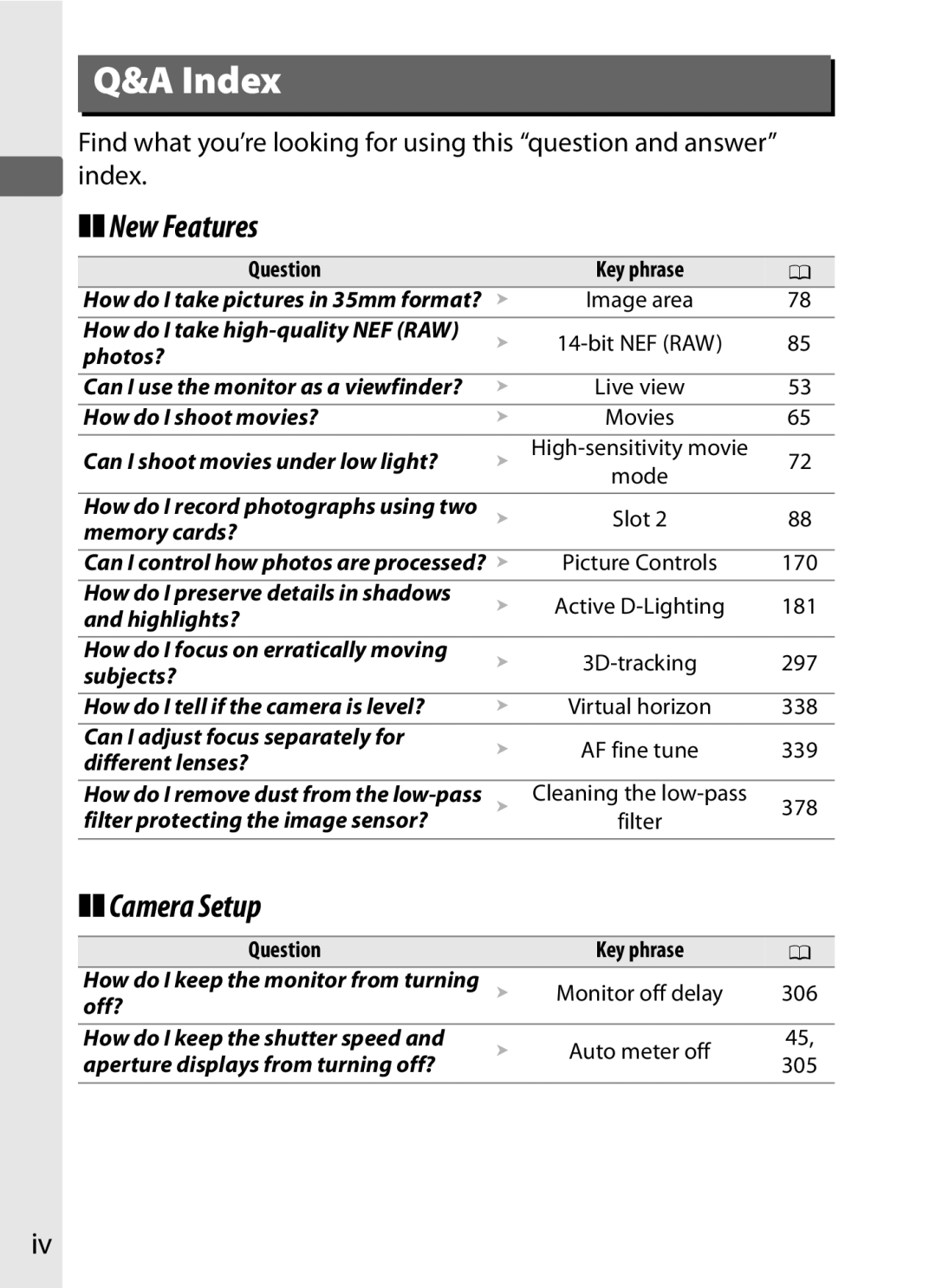 Nikon 6MB07411-03 user manual New Features, Camera Setup 