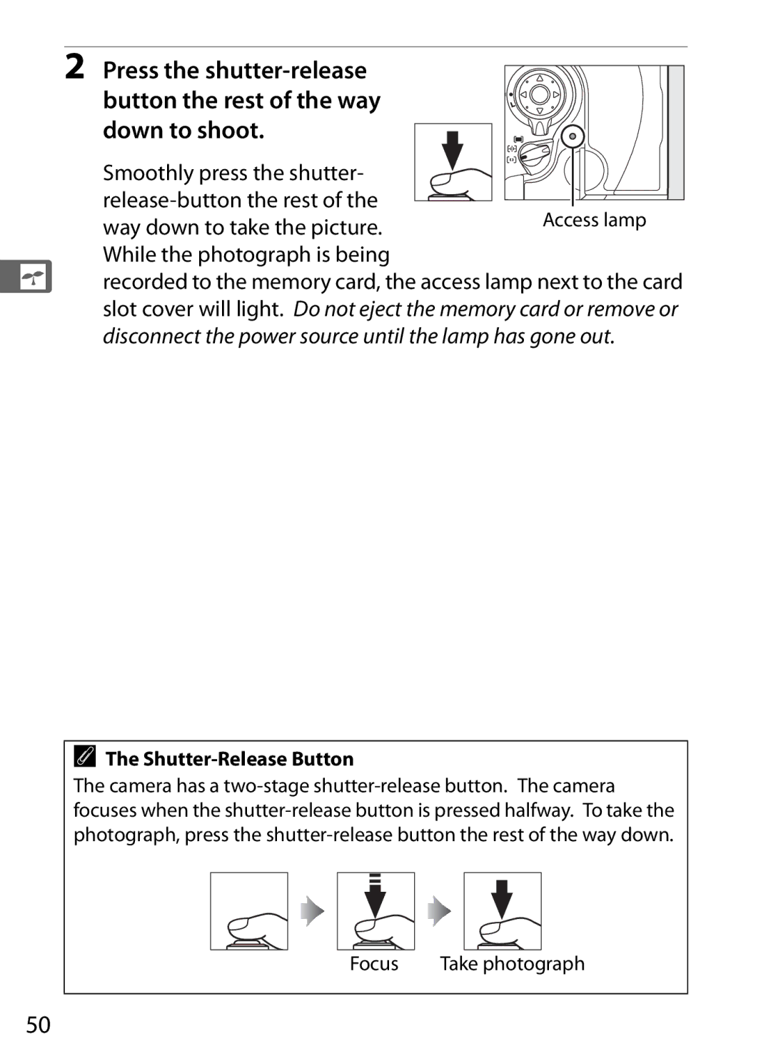 Nikon 6MB07411-03 user manual Shutter-Release Button, Focus 