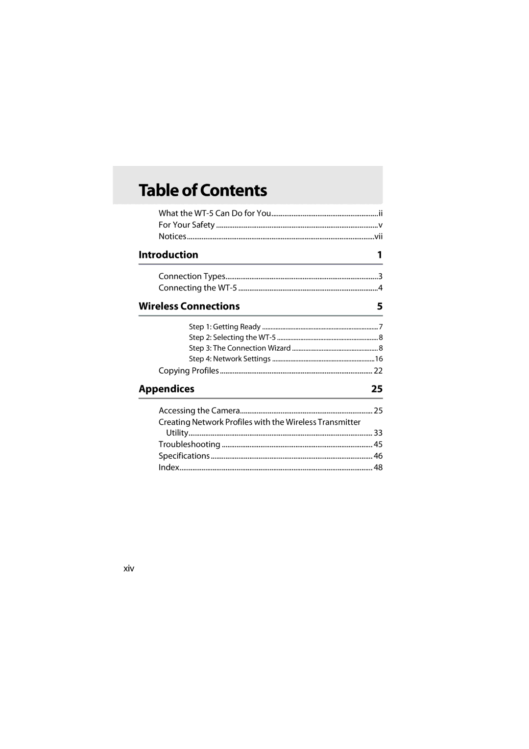 Nikon 6MWA0711-01 user manual Table of Contents 