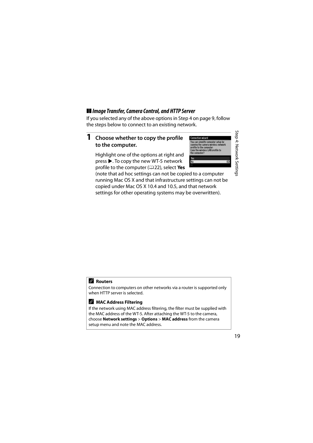 Nikon 6MWA0711-01 user manual Choose whether to copy the profile to the computer, Routers 