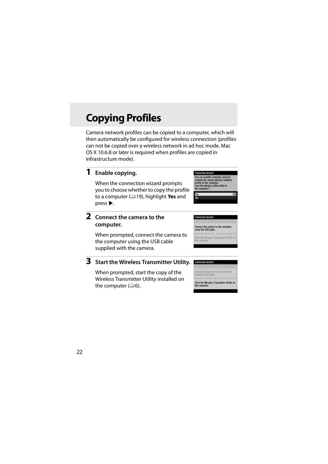 Nikon 6MWA0711-01 user manual Copying Profiles, Enable copying 