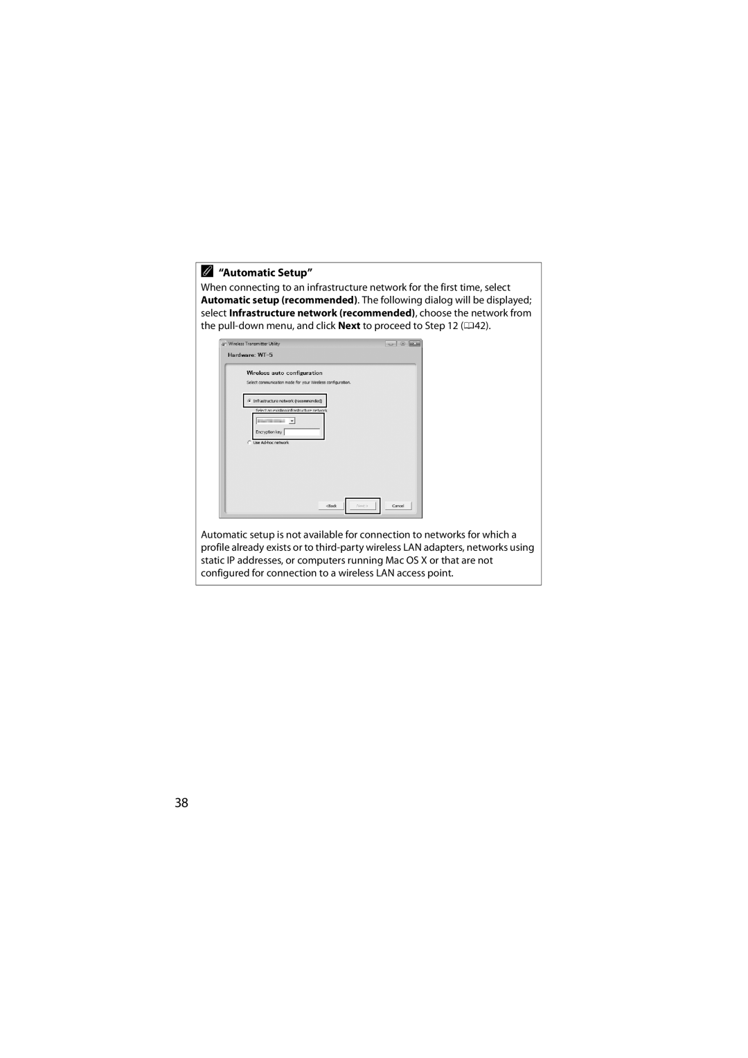 Nikon 6MWA0711-01 user manual Automatic Setup 