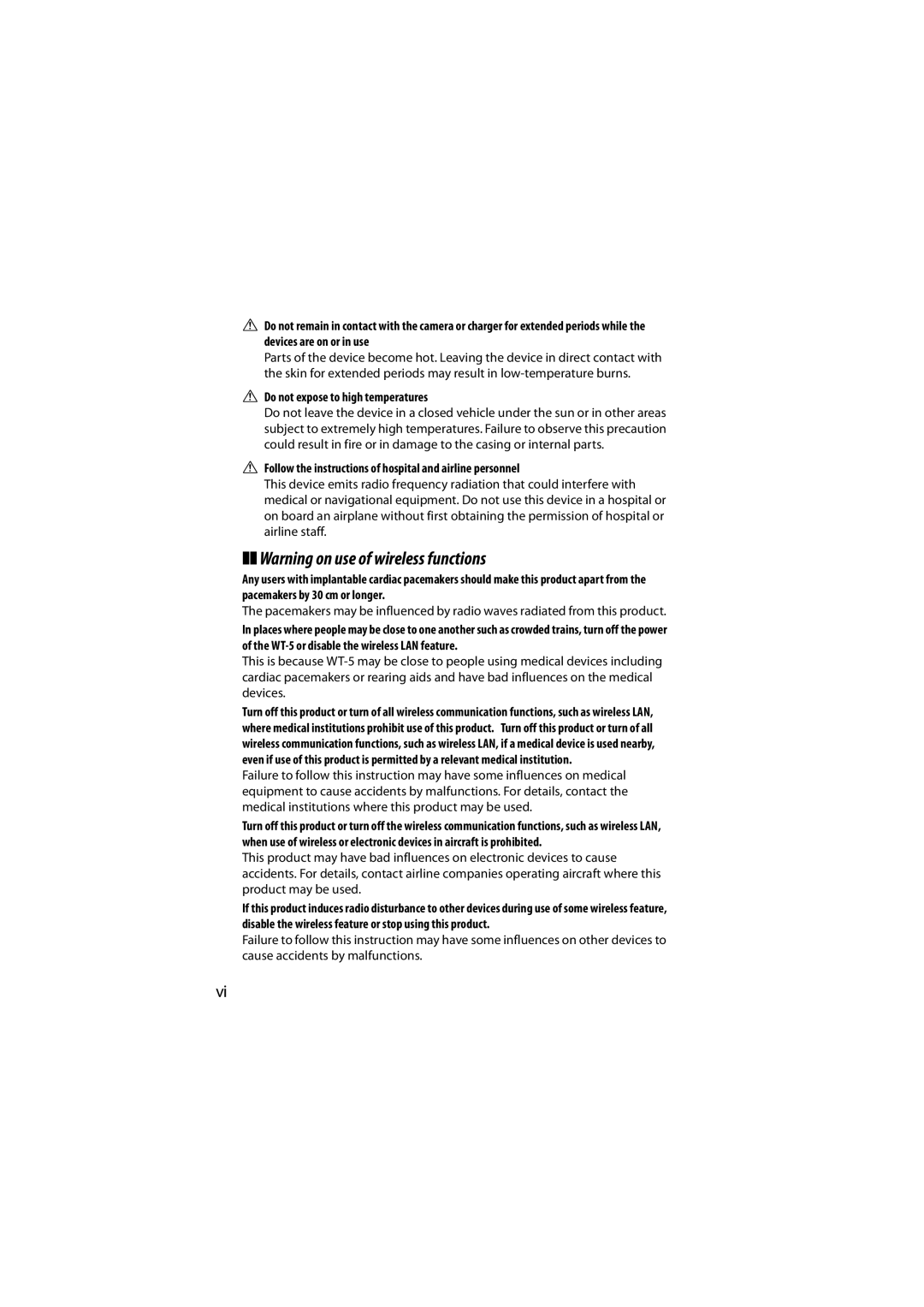 Nikon 6MWA0711-01 user manual Do not expose to high temperatures 