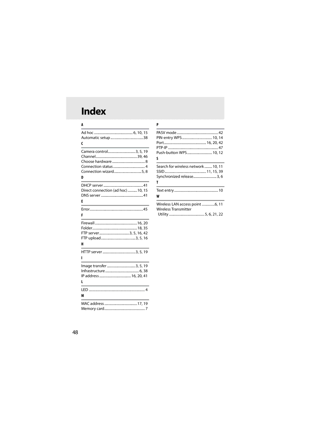 Nikon 6MWA0711-01 user manual Index 