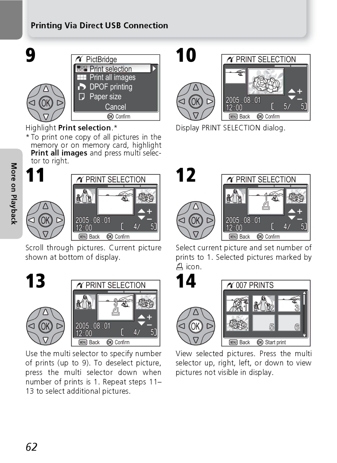 Nikon 7600 manual Highlight Print selection, Display Print Selection dialog, Icon, Prints 