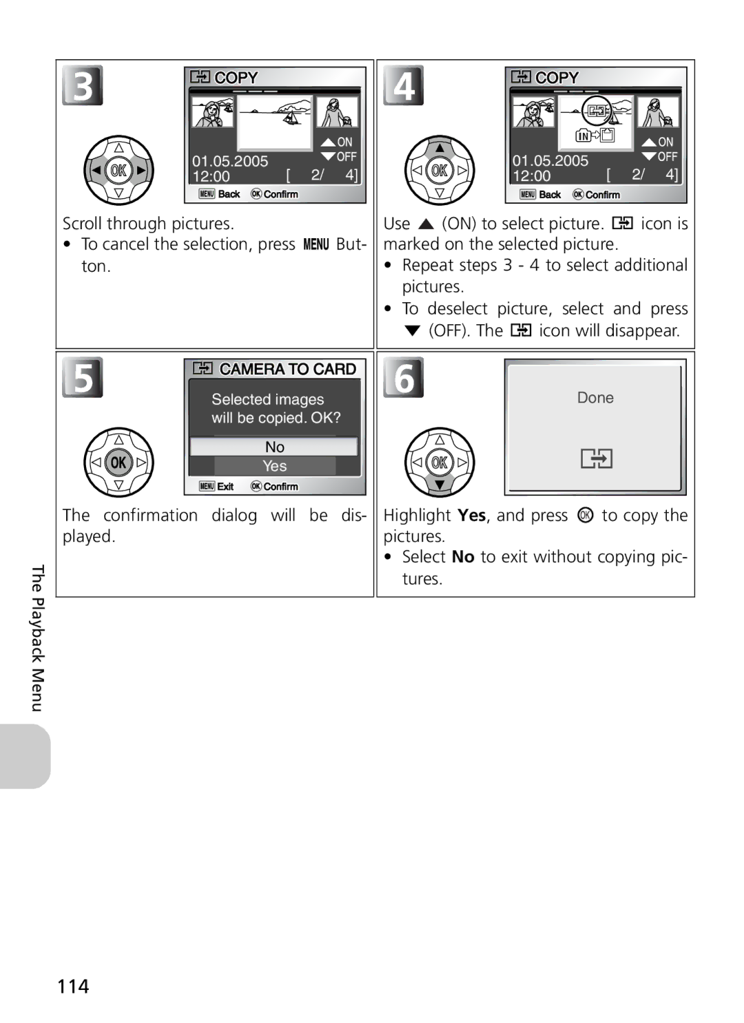 Nikon COOLPIX5900, 7900 manual 114, Confirmation dialog will be dis, Played 