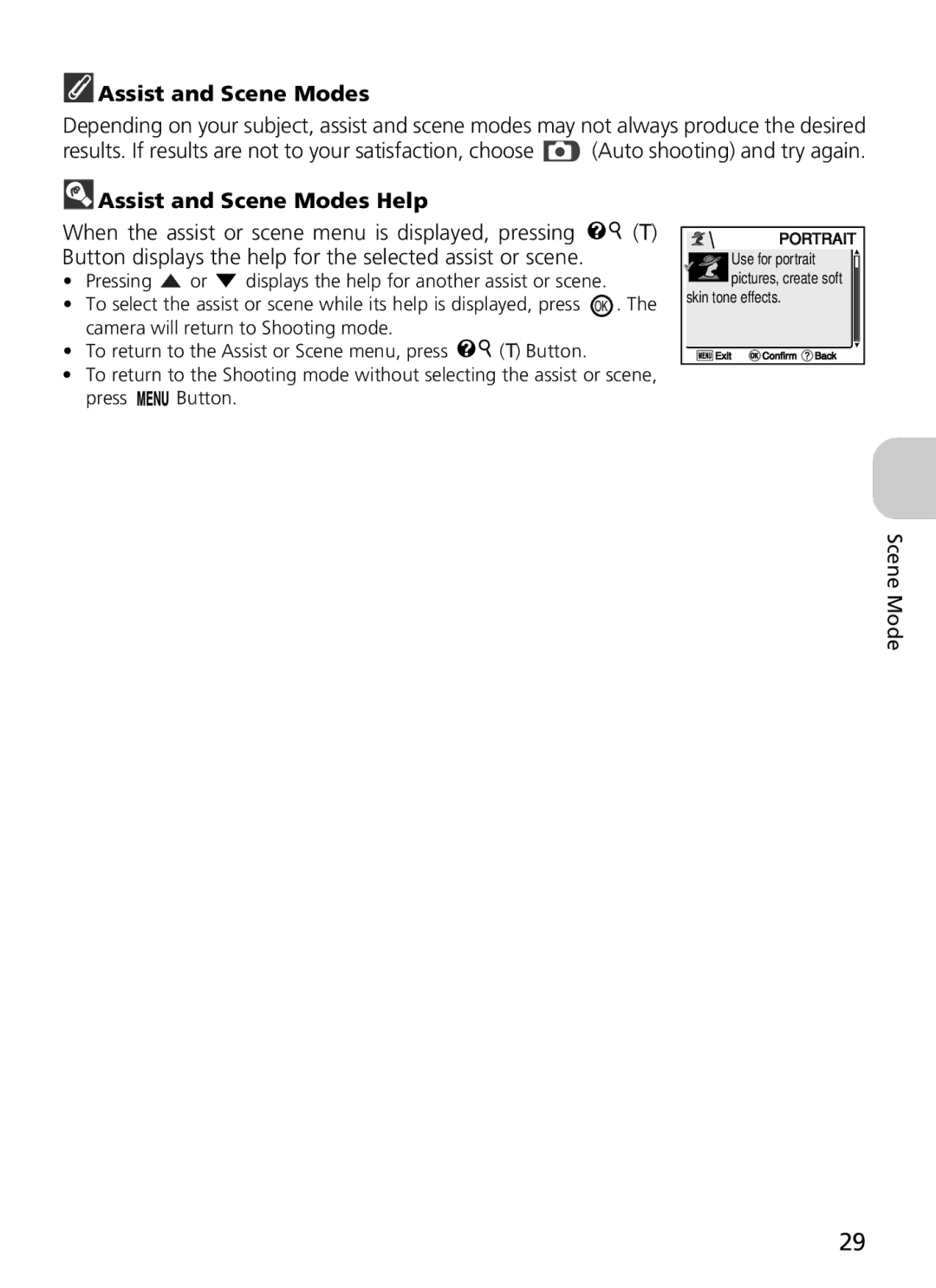 Nikon 7900, COOLPIX5900 manual Assist and Scene Modes Help 