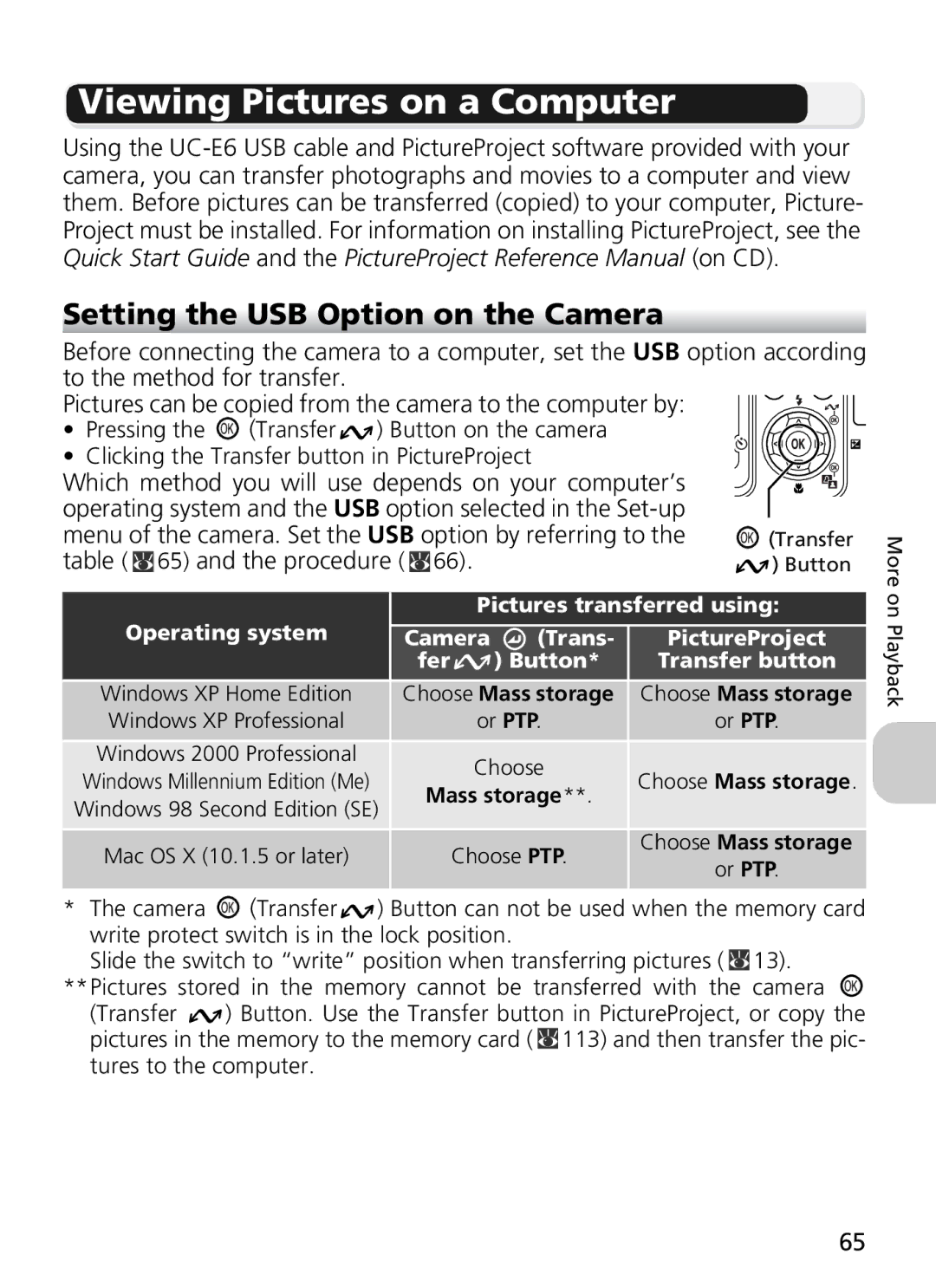 Nikon 7900, COOLPIX5900 manual Viewing Pictures on a Computer, Setting the USB Option on the Camera, Option according 