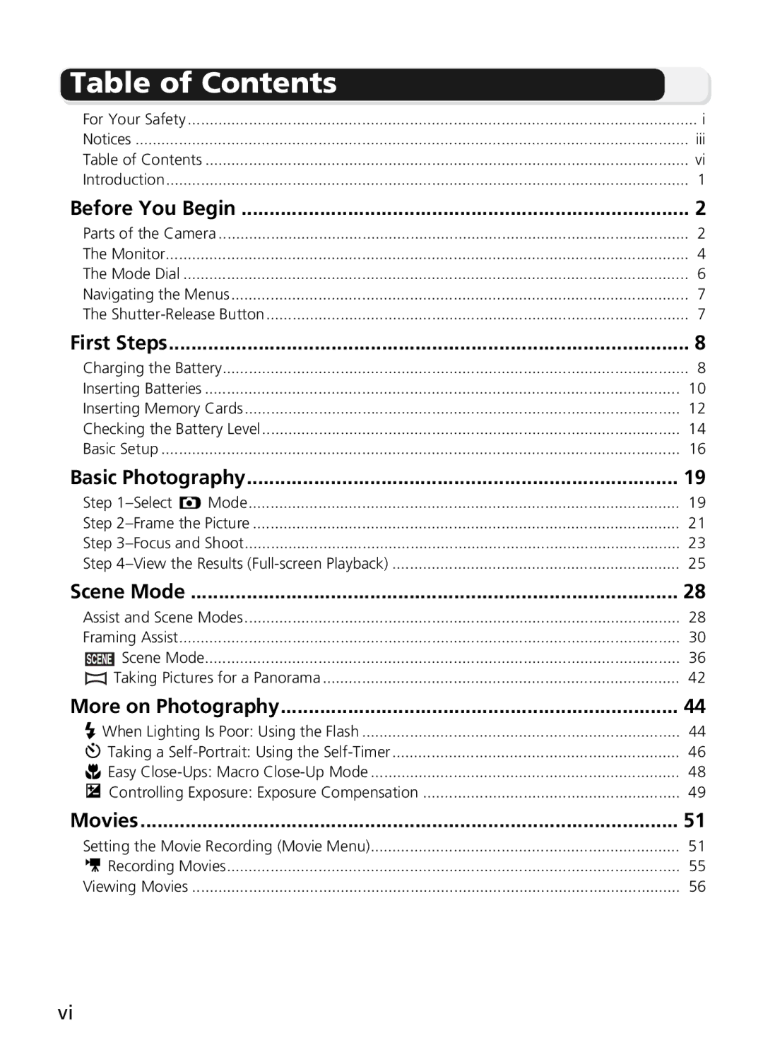 Nikon 7900, COOLPIX5900 manual Table of Contents 